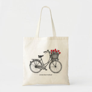 Oude Tekening van Tulpenfiets voor Reizen Tote Bag