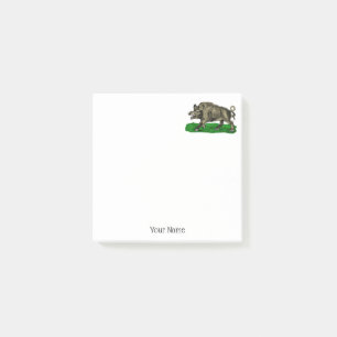 Oude tekening van wild zwijn BW #3C Post-it® Notes