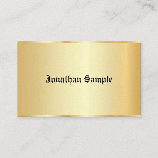 Oude tekst Aangepaste Glamor Faux Gold-Sjabloon Visitekaartje (Voorkant)