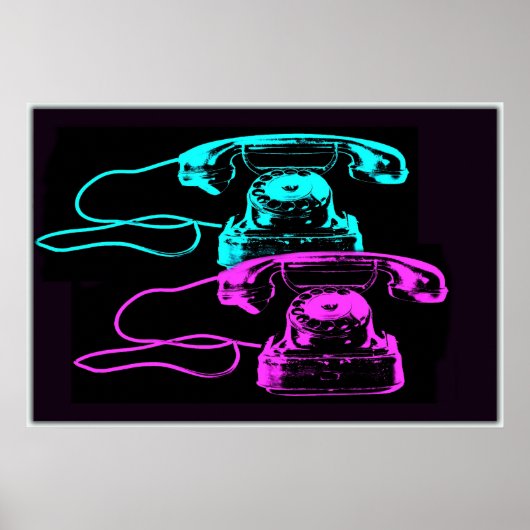Oude telefoon Collage Poster (Voorkant)