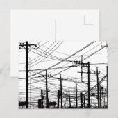 Oude telefoon- en elektriciteitsleidingen briefkaart (Voorkant / Achterkant)