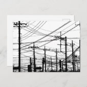 Oude telefoon- en voedingslijnen briefkaart (Voorkant / Achterkant)