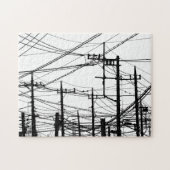 Oude telefoon- en voedingslijnen legpuzzel (Horizontaal)