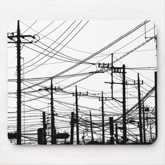 Oude telefoon- en voedingslijnen muismat (Voorkant)