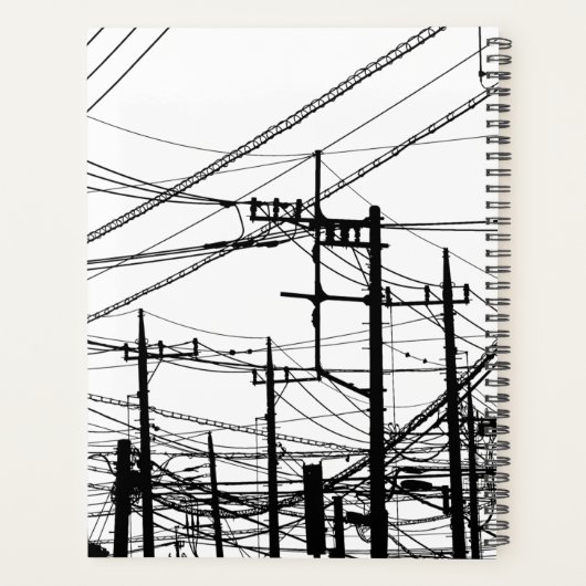 Oude telefoon- en voedingslijnen planner (Achterkant)