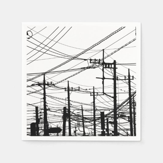 Oude telefoon- en voedingslijnen servet (Voorkant)