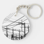Oude telefoon- en voedingslijnen sleutelhanger (Achterkant)