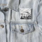 Oude telefoon- en voedingslijnen vierkante button 5,1 cm (In situ)