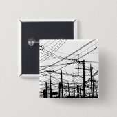 Oude telefoon- en voedingslijnen vierkante button 5,1 cm (Voorkant /achterkant)