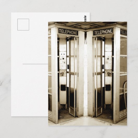 Oude telefooncel foto briefkaart (Voorkant / Achterkant)