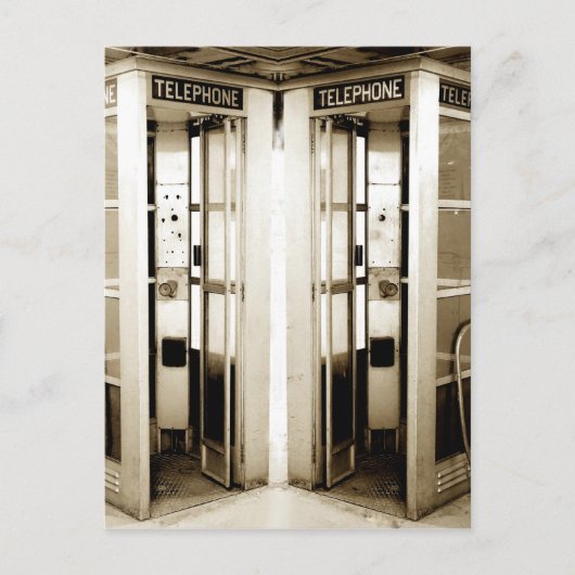 Oude telefooncel foto briefkaart (Voorkant)