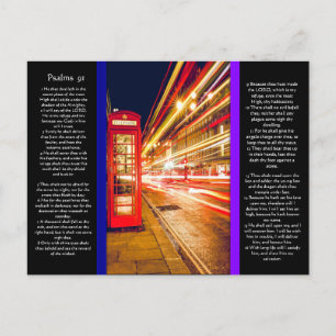 Oude telefooncel met psalmhoofdstuk 91 Briefkaart