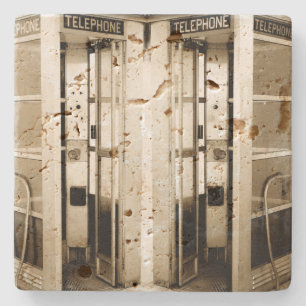 Oude telefooncel stenen onderzetter