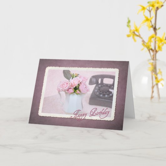 Oude telefoondag kaart (Gele Bloem)