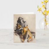 Oude telefoonoproep, verjaardag kaart (Gele Bloem)