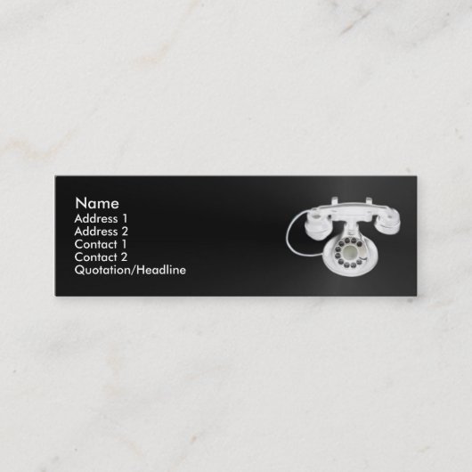 Oude telefoonprofielkaart mini visitekaartje (Voorkant)