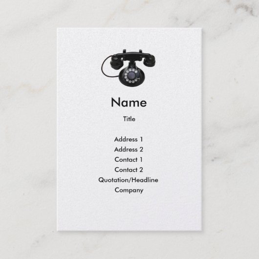 Oude telefoonprofielkaart visitekaartje (Voorkant)