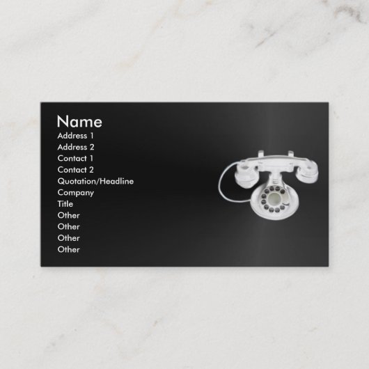 Oude telefoonprofielkaart visitekaartje (Voorkant)