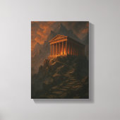 Oude Tempel op Rocky Mountain bij Sunset Glow Canvas Afdruk (Voorkant)