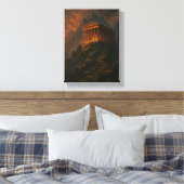 Oude Tempel op Rocky Mountain bij Sunset Glow Canvas Afdruk (Insitu (Slaapkamer))