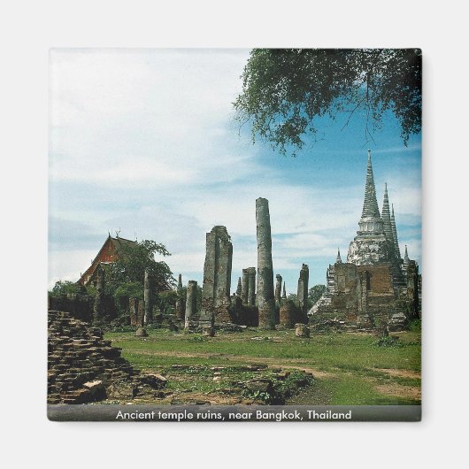 Oude tempel ruïnes, in de buurt van Bangkok, Thail Magneet (Voorkant)