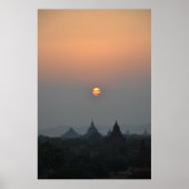 Oude tempels bij zonsondergang - Bagan, Myanmar Poster (Voorkant)