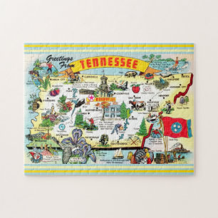 Oude Tennessee kaart ansichtkaart legpuzzel