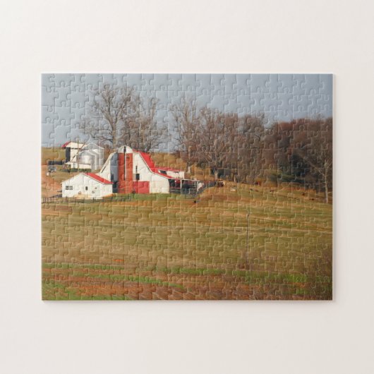 Oude Tennessee-schuren. Legpuzzel (Horizontaal)