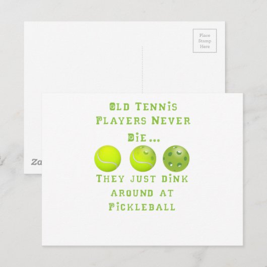 Oude tennissers gaan nooit dood, ze spelen alleen  briefkaart (Voorkant / Achterkant)