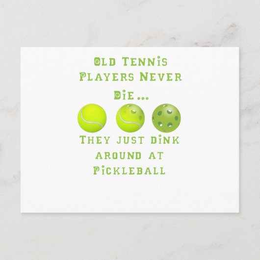 Oude tennissers gaan nooit dood, ze spelen alleen  briefkaart (Voorkant)