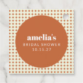 Oude Terracotta Unieke Bruidsdouche Custom Bedankjes Labels (Achterkant)