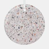 Oude terrazzo textuur, belemmeringspatroon. glas ornament (Voorkant)