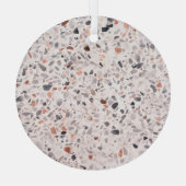 Oude terrazzo textuur, belemmeringspatroon. glas ornament (Achterkant)
