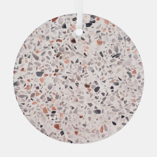 Oude terrazzo textuur, belemmeringspatroon. glas ornament (Achterkant)