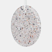 Oude terrazzo textuur, belemmeringspatroon. glas ornament (Voorkant links)