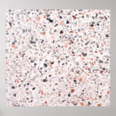 Oude terrazzo textuur, belemmeringspatroon. poster (Voorkant)