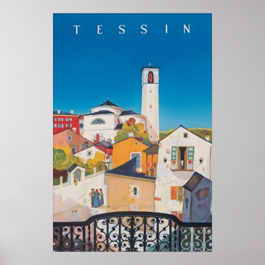 Oude Tessin Zwitserland Reisposter Print (Voorkant)