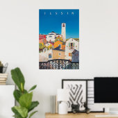 Oude Tessin Zwitserland Reisposter Print (Thuiskantoor)