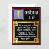 Oude Testament Joshua 1:9 Verlichte Bijbelprijsopg Feestdagenkaart (Voorkant / Achterkant)