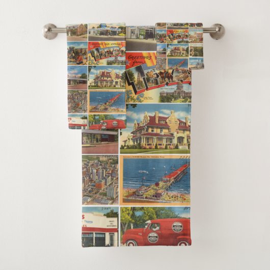 Oude Texaanse Briefkaarten handdoek (Insitu)