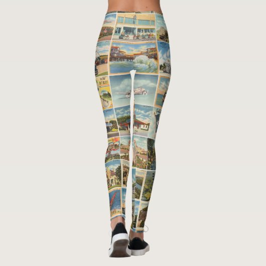 Oude Texaanse Briefkaarten Leggings (Achterkant)