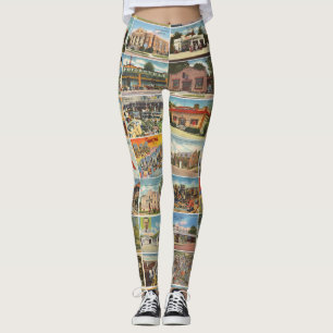 Oude Texaanse Briefkaarten Leggings