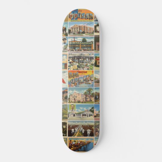 Oude Texaanse Briefkaarten Skateboard (Voorkant)