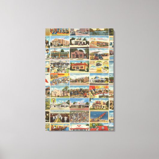 Oude Texaanse Briefkaarten Stretched Canvas Print (Voorkant)