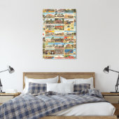 Oude Texaanse Briefkaarten Stretched Canvas Print (Insitu (Slaapkamer))