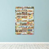 Oude Texaanse Briefkaarten Stretched Canvas Print (Insitu (Houten vloer))