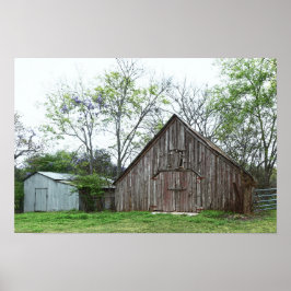 Oude Texaanse Schuur en Loods Poster
