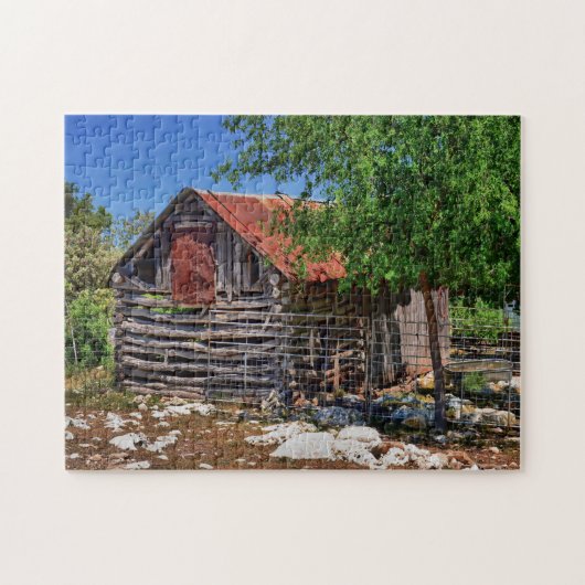 Oude Texaanse Schuur. Legpuzzel (Horizontaal)