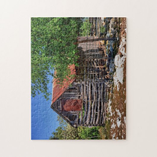 Oude Texas Barn. Legpuzzel (Verticaal)