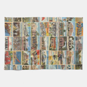 Oude Texas Briefkaarten Kitchen Towelen Theedoek